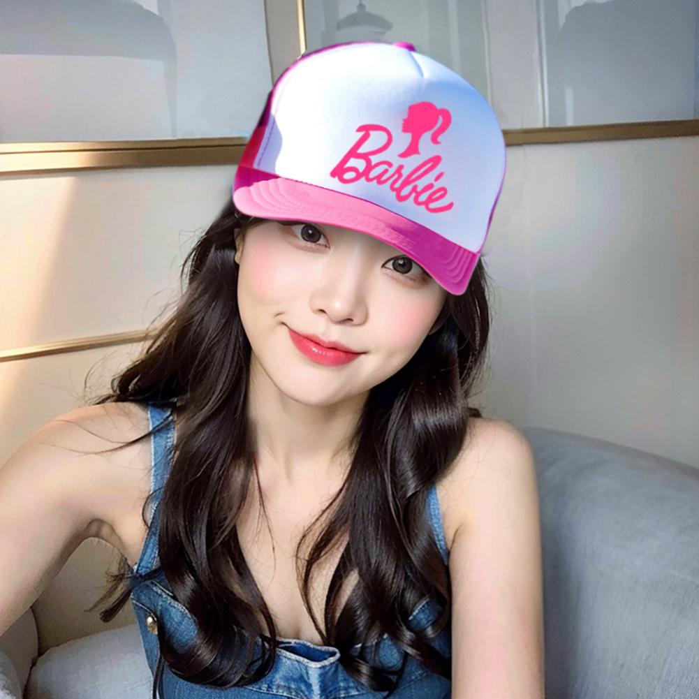 Barbie phong cách màu hồng mũ bóng chày ins phong cách hot girl mũ dễ thương mũ thường ngày bên trucker mũ lưới mũ snapback mũ bóng chày mũ có thể điều chỉnh
