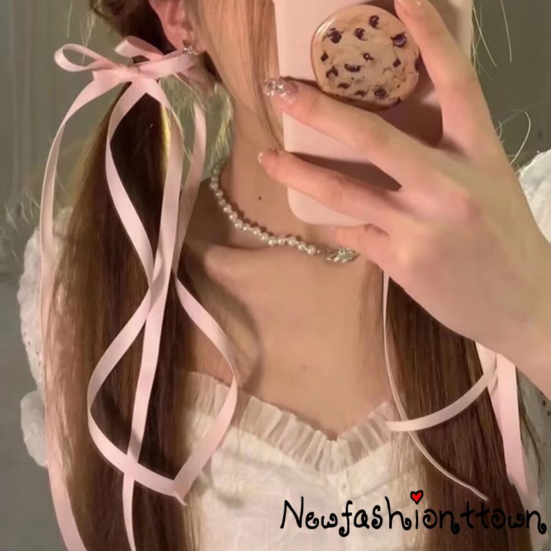 Kẹp Tóc Nơ Ruy Băng Dài Thời Trang Cho Nữ