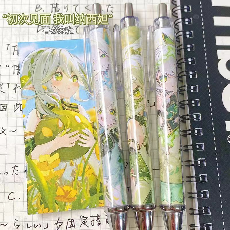 Sy2 anime genshin impact nahida ballpoint gel pen black 0.5mm văn phòng phẩm bút chì tự động cho học sinh quà tặng trường học cho k
