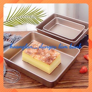 Khay,khuôn nướng bánh hình chữ nhật chống dính sâu lòng cao cấp màu vàng 33cm*24cm*5cm chiều cao