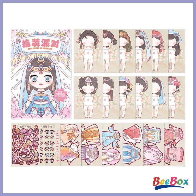 Bộ sticker Búp Bê Mặc Trang Phục diy Sáng Tạo Giáo Dục Cho Bé 3 Tuổi