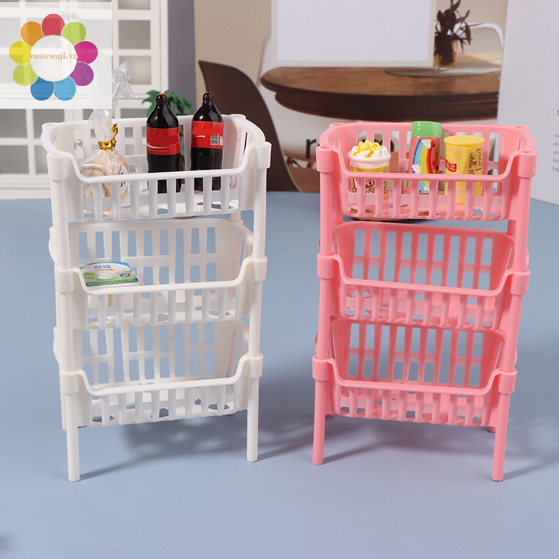 Vastji 1/12 dollhouse thức ăn nhỏ giỏ đựng trái cây búp bê nhà giỏ xếp chồng lên nhau phụ kiện trang trí nhà búp bê vn