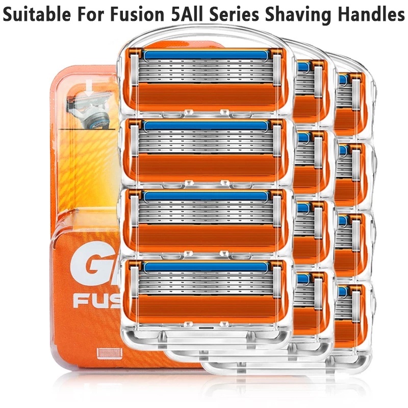 Lưỡi dao cạo râu dành cho nam giới băng cạo râu chăm sóc da mặt lưỡi cạo râu an toàn tương thích 5 lớp có thể thay thế thích hợp cho tay cầm cạo râu fusion 5all series