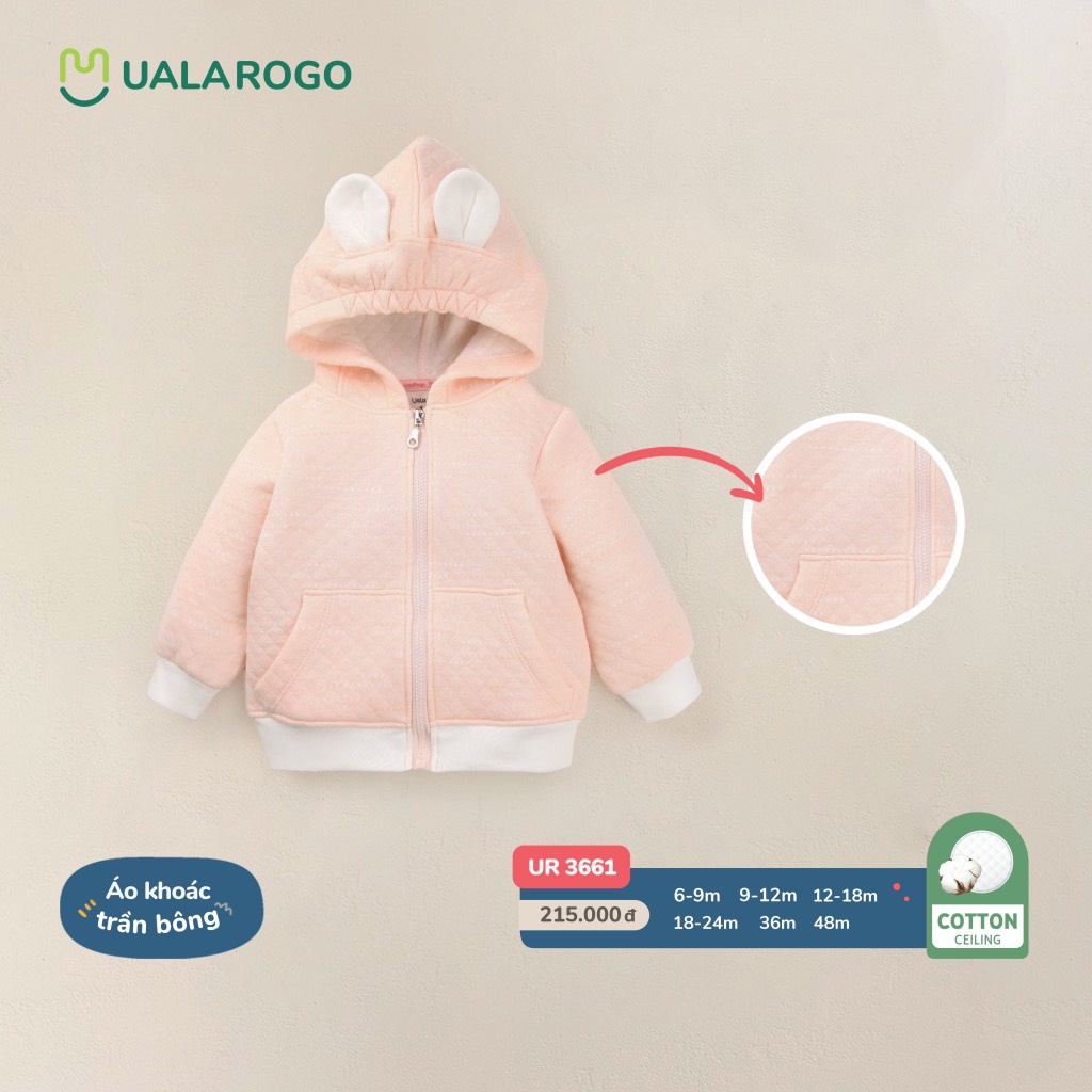Áo khoác trần bông Ualarogo cho bé trai bé gái
