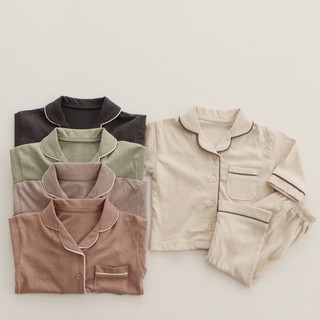 Bộ đồ trẻ em Cotton Hàn Quốc Homewear Bộ đồ ngoài trời cho bé mùa đông Pyjama Air Summer