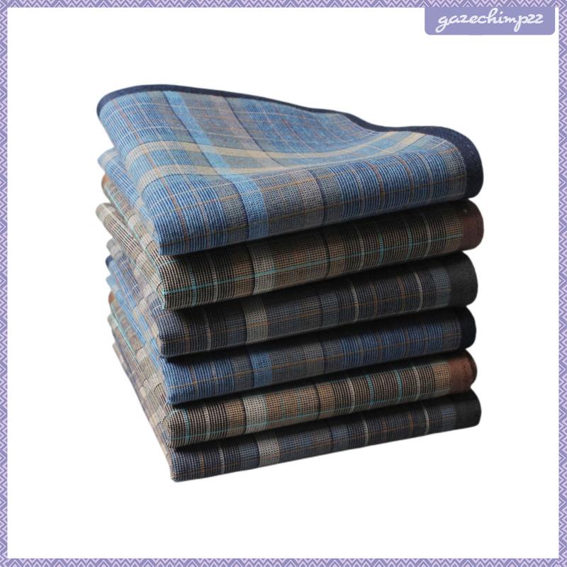 6 cái cho nam cotton hanky 40 cm khăn rằn cao cấp bỏ túi hình vuông