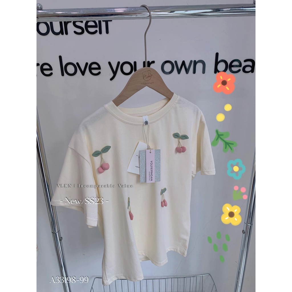 Áo phông quả che.rry thêu nổi