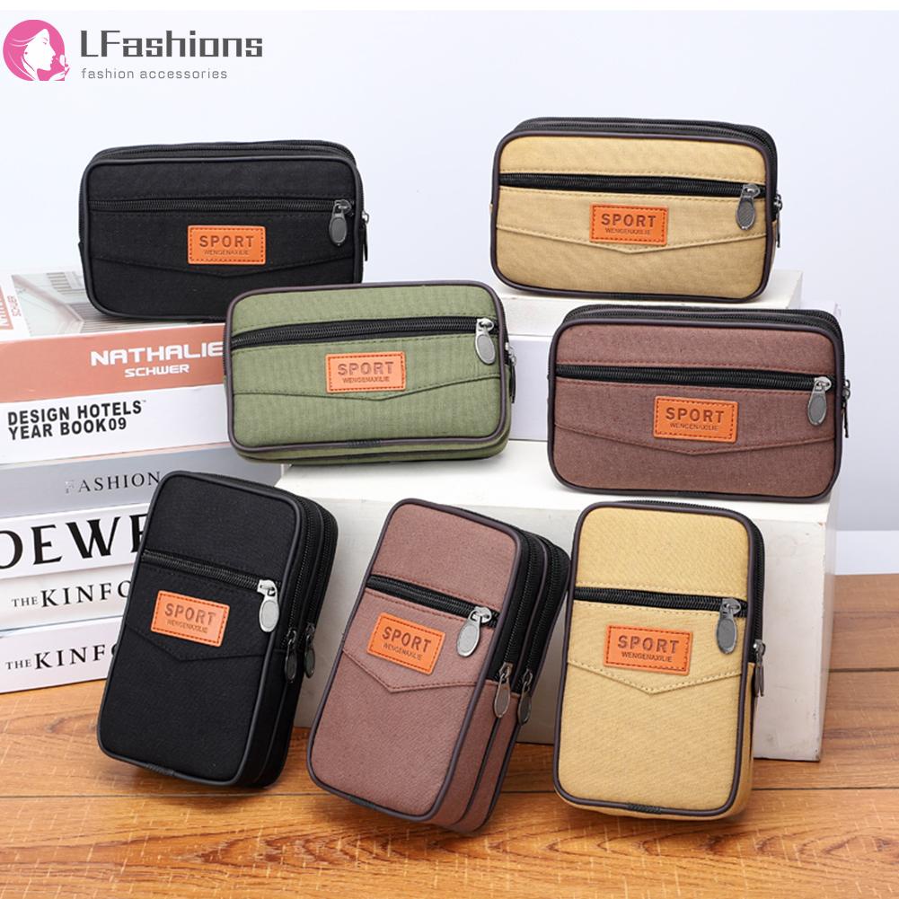 ❀ Áo Thun In Chữ Lovefashionss Thời Trang ❀ Túi đựng điện thoại nam nhiều lớp túi thắt lưng fanny pack túi vải túi nhỏ