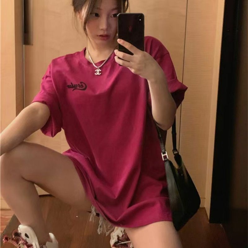 Nữ big size short sleeve t-shirt rời in trên