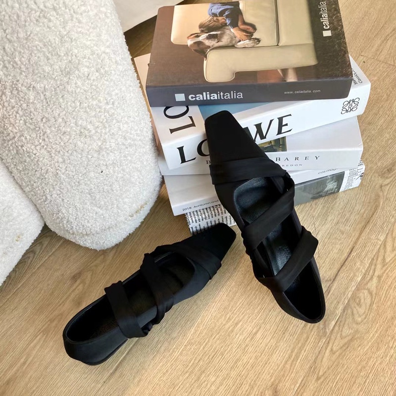 Hong Kong Premium shoes❥Giày Búp Bê Mũi Vuông Thoải Mái Thời Trang Phong Cách Hàn Quốc Cho Nữ