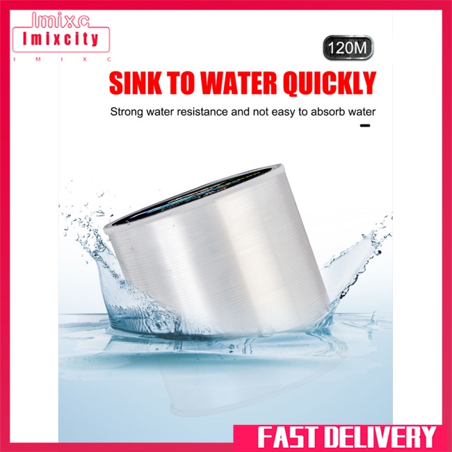 Imixcity 1 cuộn dây câu cá tráng fluorocarbon 120m 5lb-34lb dòng chính dòng phụ câu cá lure chìm