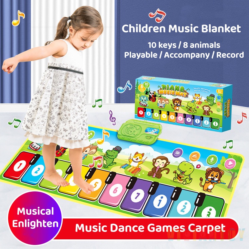 Bé giáo dục âm nhạc thảm sàn đàn piano bàn phím đồ chơi nhạc cụ chăn cảm ứng trò chơi trẻ em đồ chơi âm nhạc montessori quà tặng