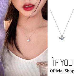Vòng cổ choker IF YOU mặt hình vương miện thiên thần đính đá zircon ngọt nào cho nữ