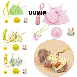 UUMIR Bộ trang phục có mũ và dây dắt đi dạo dễ thương thời trang dành cho thú cưng cỡ nhỏ như chuột hamster/chuột lang/thỏ