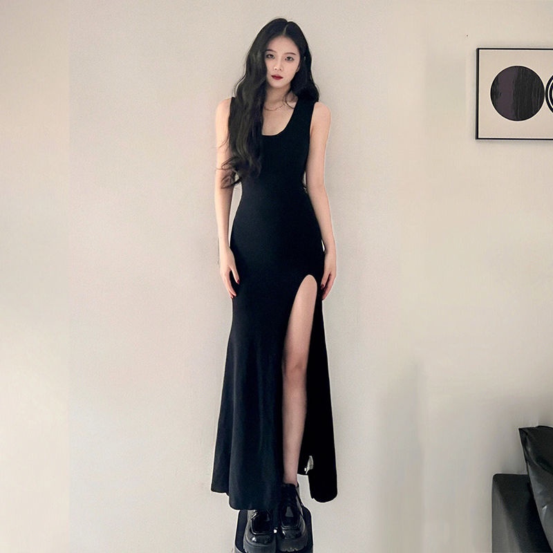 UOUO Váy body cho nữ đi chơi đi biển đầm mới, Váy body xòe ôm eo 2 dây, tiểu thư, sang chảnh, vải co giãn LYQ040704