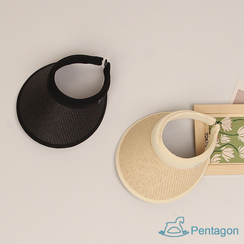 Mũ Rơm Rộng Vành Hở Chóp Chống Nắng Màu Sắc Trơn Dành Cho Bé Trai Và Bé Gái