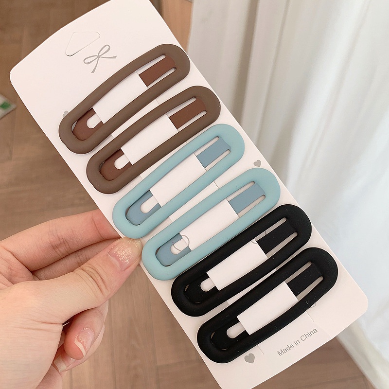 Set 6 Kẹp Tóc Màu Sắc Đơn Giản Thời Trang Cho Nữ