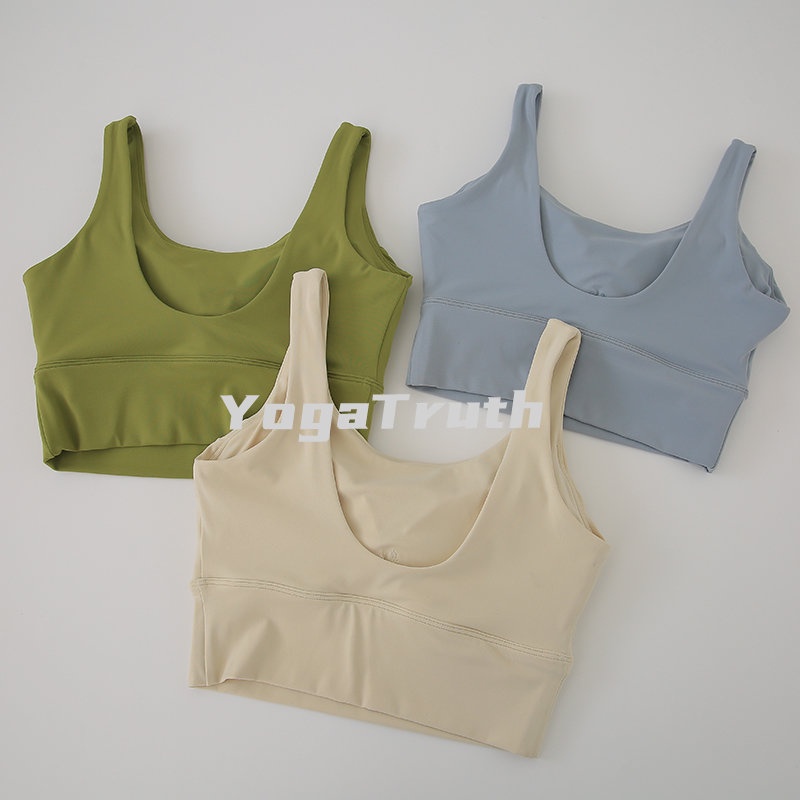 Áo Ngực Thể Thao Hình Tam Giác Màu Nude Nuls Lycra Cố Định Hình Chữ U Đẹp Mắt