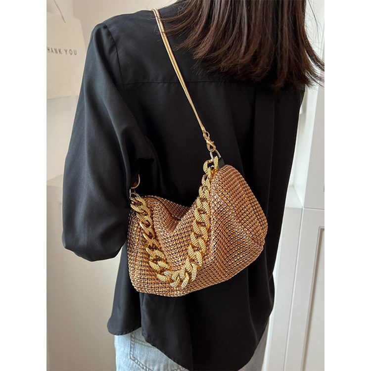 Túi Đeo Chéo Đính Đá Lấp Lánh Thời Trang Sang Trọng Cho Nữ