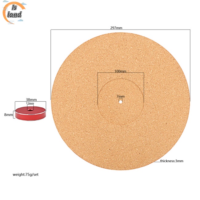 Bộ Đệm Nút Bần 45 Rpm Chống Tĩnh Điện Cho Nhạc Cụ Gramophone