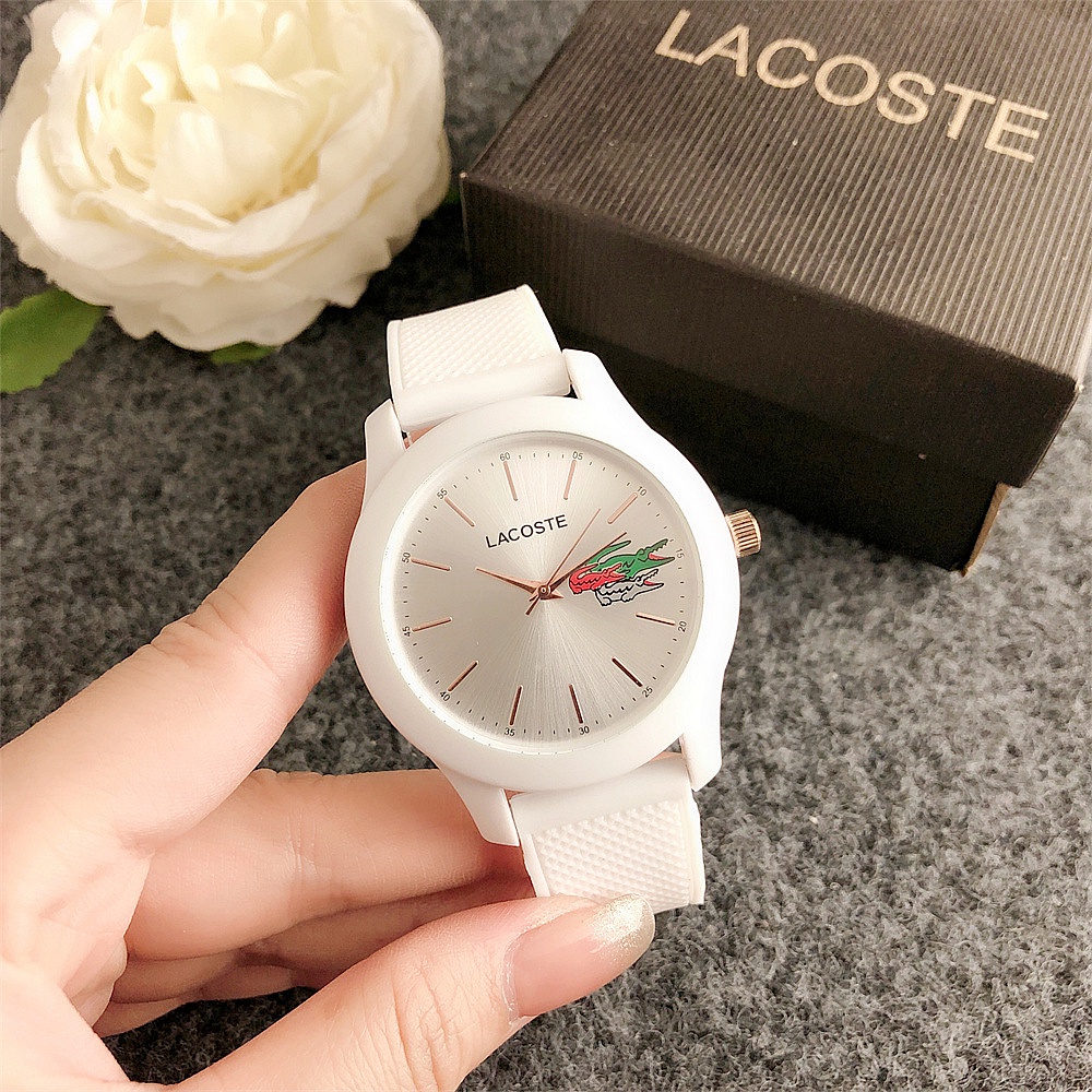 Đồng Hồ Đeo Tay lacoste Unisex Mặt Tròn Dây Cao Su Thời Trang