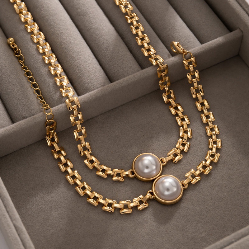 Vòng Cổ Choker Ngắn Mỏng Đính Ngọc Trai Nhân Tạo Hình Vuông Đơn Giản Cho Nữ