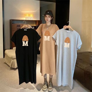 Đầm MIDI Tay Ngắn Dáng Rộng Phong Cách Hàn Quốc Thời Trang Mùa Hè Xinh Xắn Cho Nữ