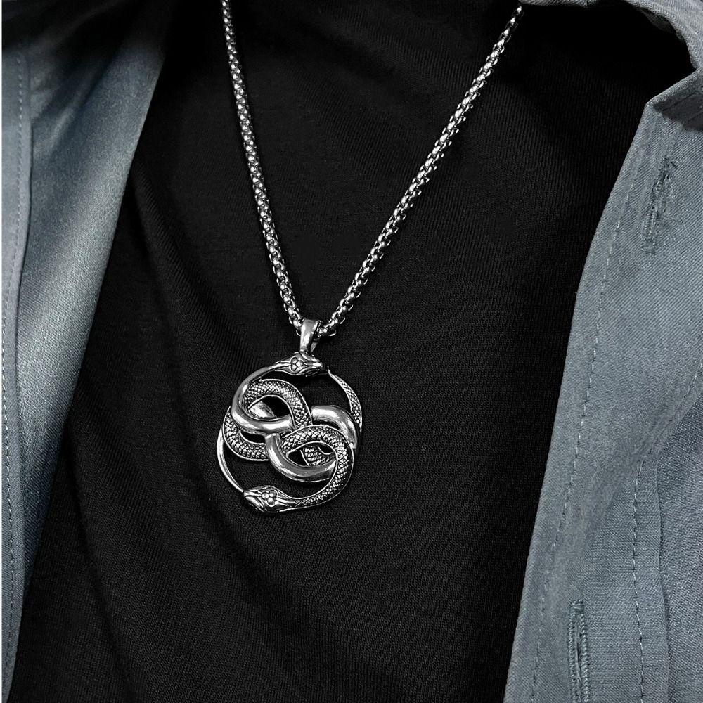 Vòng cổ Mặt Hình Rắn Phong Cách Hip Hop Đường Phố Cá Tính Cho Nam