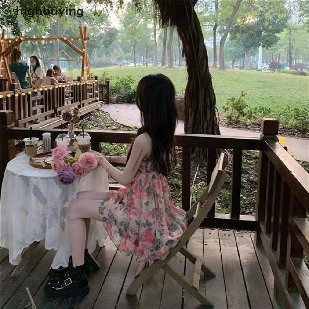 Đầm Hai Dây Dáng Chữ A Họa Tiết Hoa Phong Cách Pháp Thời Trang Mùa Hè Cho Nữ