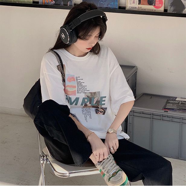 Áo Thun Ngắn Tay Form Rộng Phong Cách Năng Động Trẻ Trung Dành Cho Nữ