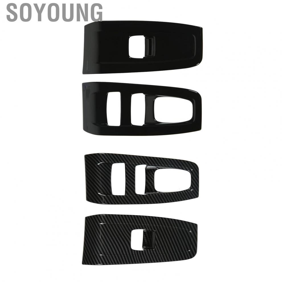 Soyoung Car Window Switch Panel Trim  Lift Bezel Easy Installation Elegant Style 2PCs Scratch Resistant for