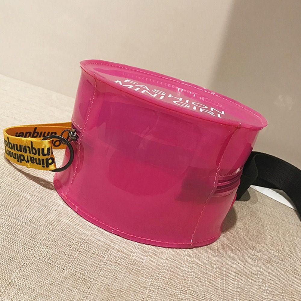 IVORY Túi Đeo Chéo Trong Suốt Hình Tròn In Chữ Thời Trang Hàn Quốc