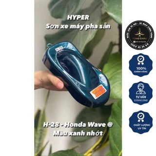 Nước sơn xe máy pha sẵn màu xanh nhớt honda wave - chính hãng