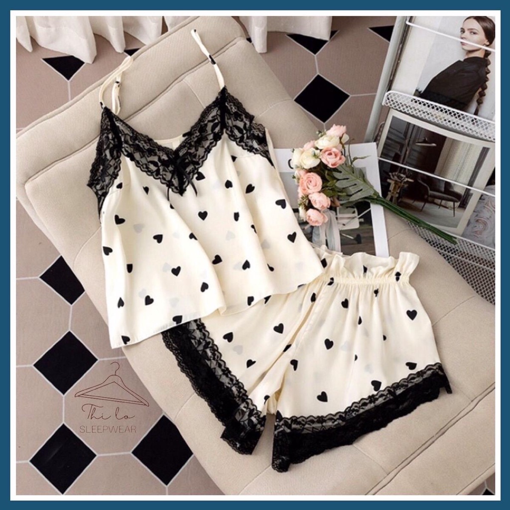 [B09] Bộ lụa mặc nhà Latin ren QC