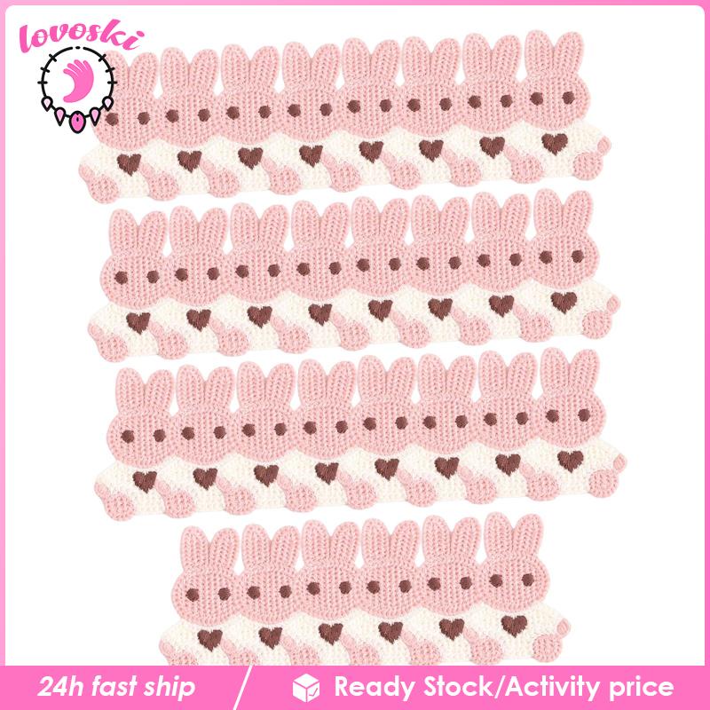 [Lovoski] Miếng Dán Trang Trí Ba Lô / Váy Jean Hình Thỏ Nhỏ