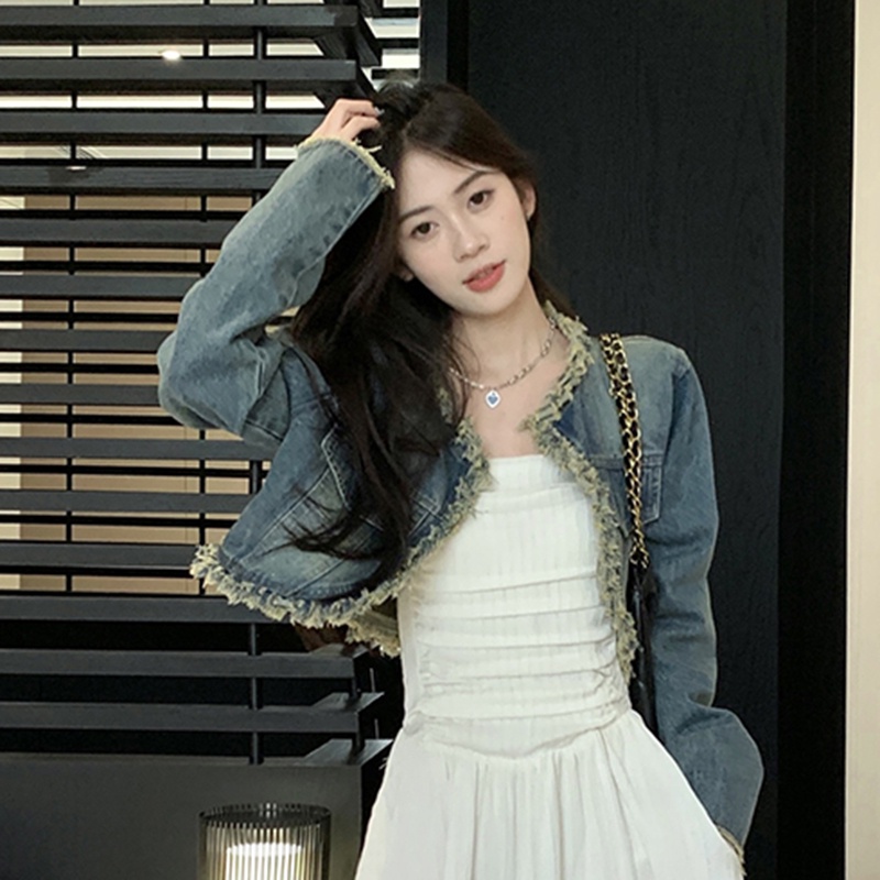 IELGY   Bộ Đầm Ống Và Áo Khoác denim Dáng Rộng Phong Cách Mỹ Cho Nữ [Đặt Hàng Riêng Biệt]