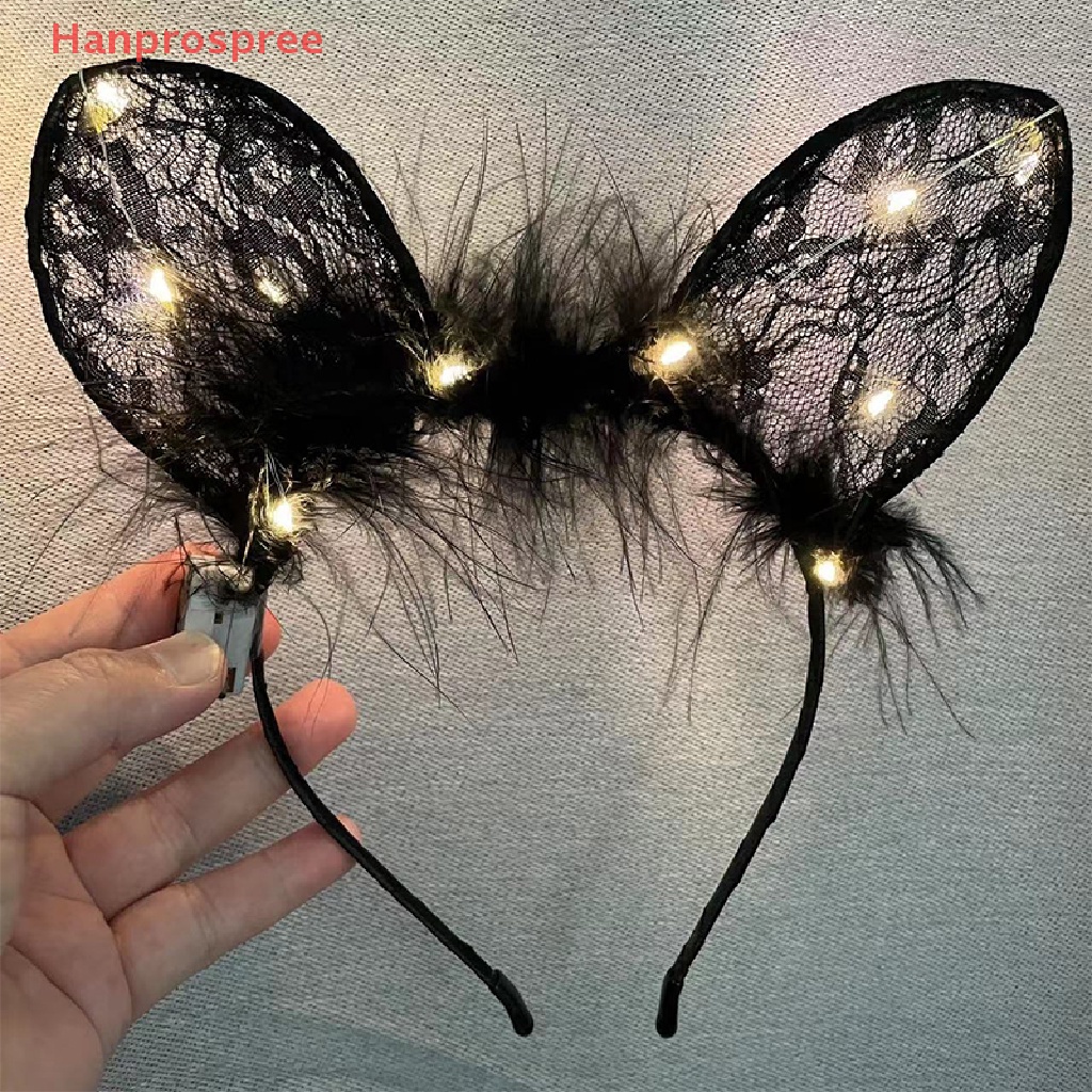 Băng Đô Tai Thỏ Có Đèn Phát Sáng Xinh Xắn