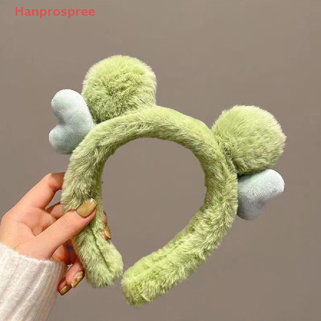 Hanprospree > Băng Đô Quấn Tóc Bằng Lông Nhung Mềm Co Giãn Hình Mắt Ếch Đáng Yêu Cho Nữ Rửa Mặt / Trang Điểm