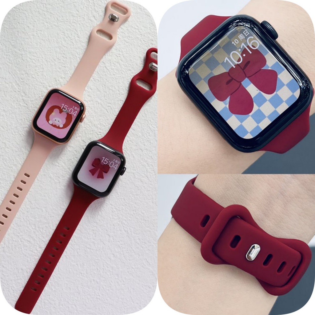 Dây Đeo Silicone Mềm Cho Đồng Hồ Thông Minh iWatch Seri 7 6 5 4 3 2 45mm 41mm 44mm 38mm 42mm