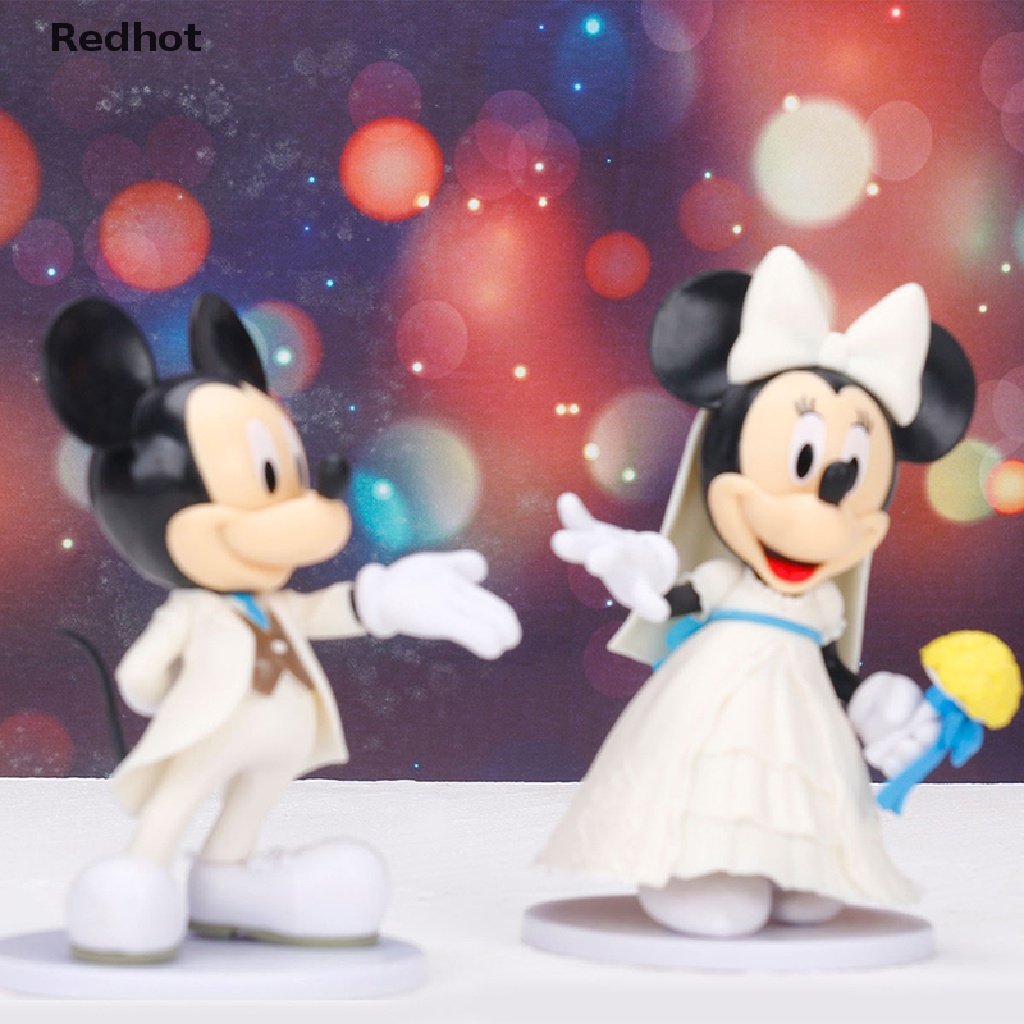 DISNEY Bộ 2 Món Đầm Trắng In Hình Chuột Mickey Minnie Cho Cặp Đôi