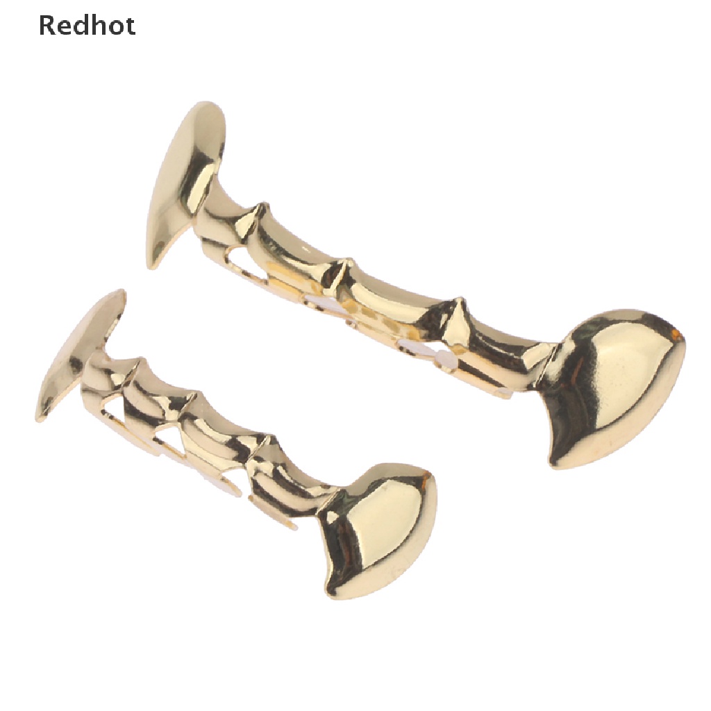 &lt; Redhot &gt; Mặt Trên Và Dưới Mạ Vàng Đồng Hình Răng Ma Cà Rồng Dracula Fangs