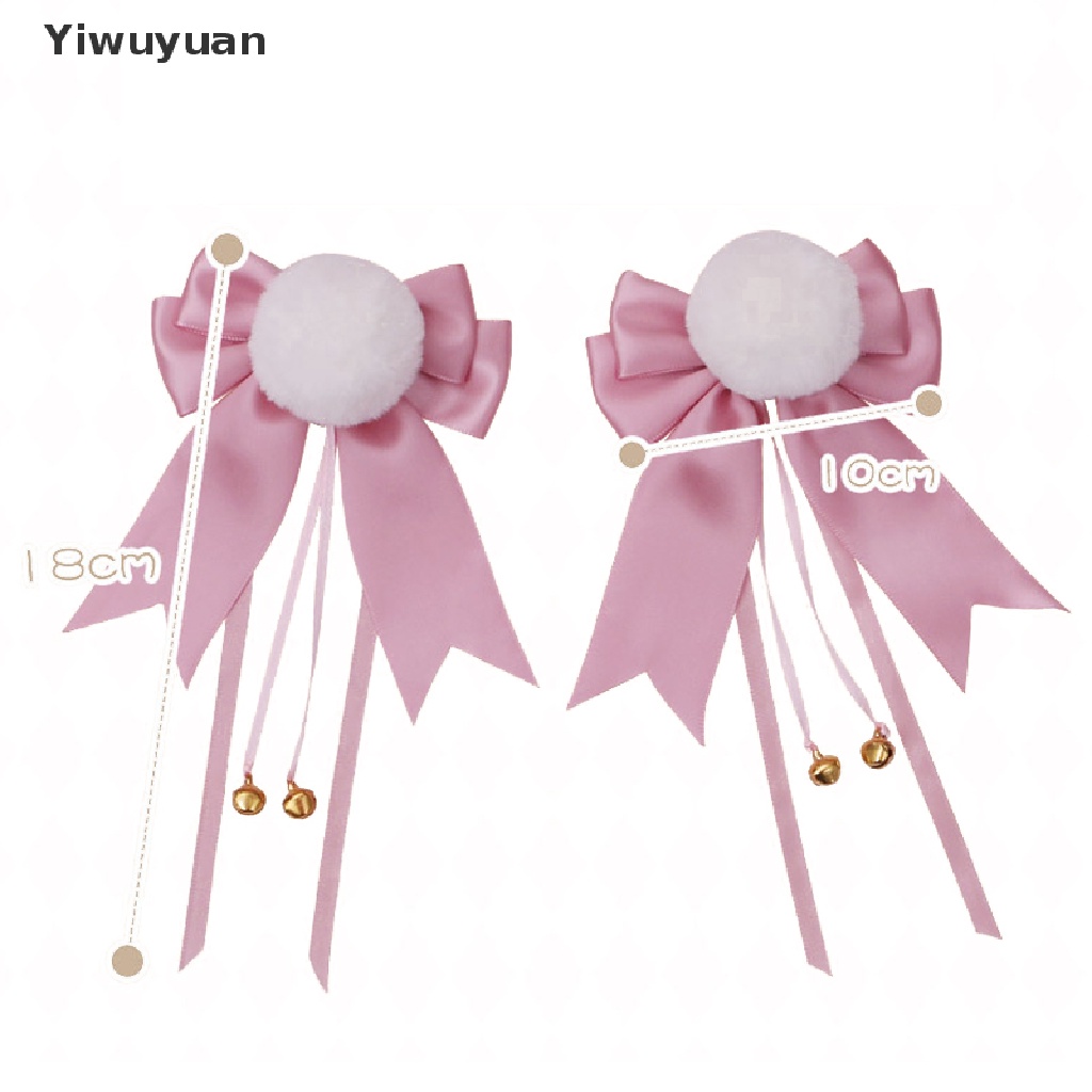 Kẹp Tóc Đính Nơ Và Bóng Lông Dễ Thương Phong Cách Lolita