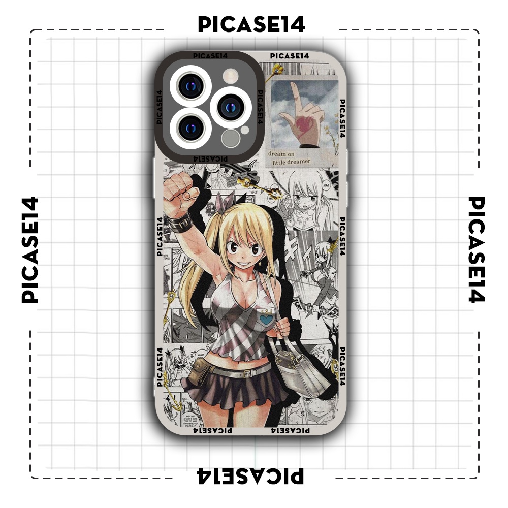 Ốp iphone cạnh vuông Picase14 lucy heartfilia fairy tail 6/6s/7plus/8plus/x/xr/xs/11/12/13/pro/max/plus/promax/14