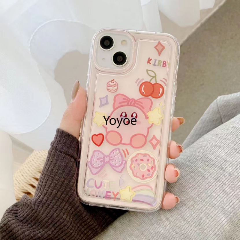 Ốp Điện Thoại Silicon Trong Suốt In Hình Gấu Dâu Tây Có Túi Khí Chống Sốc Cho iPhone 13 12 11 14 Pro Max XR X XS 7 8 Plus