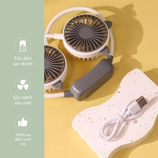 Quạt Mini Đeo Cổ Quạt Đeo Cổ Mini USB gió siêu mát thế hệ mới giải cứu mùa hè