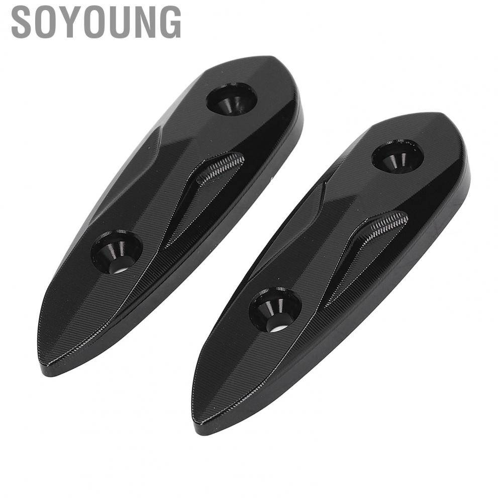 Soyoung Windscreen Hole Cover  105mm Aluminium Alloy Motorcycle Driven Mirror Black Easy To Install High Strength for Motorbike