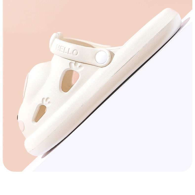 Dép Bít Mũi Họa Tiết Thỏ Hoạt Hình Dễ Thương Thời Trang Xuân Hè Cho Nữ