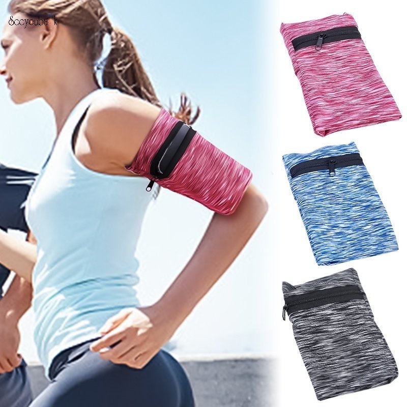 Túi Đựng Điện Thoại Đeo Cánh Tay Siêu Nhẹ Có Khóa Kéo Thời Trang Cho Nam Và Nữ