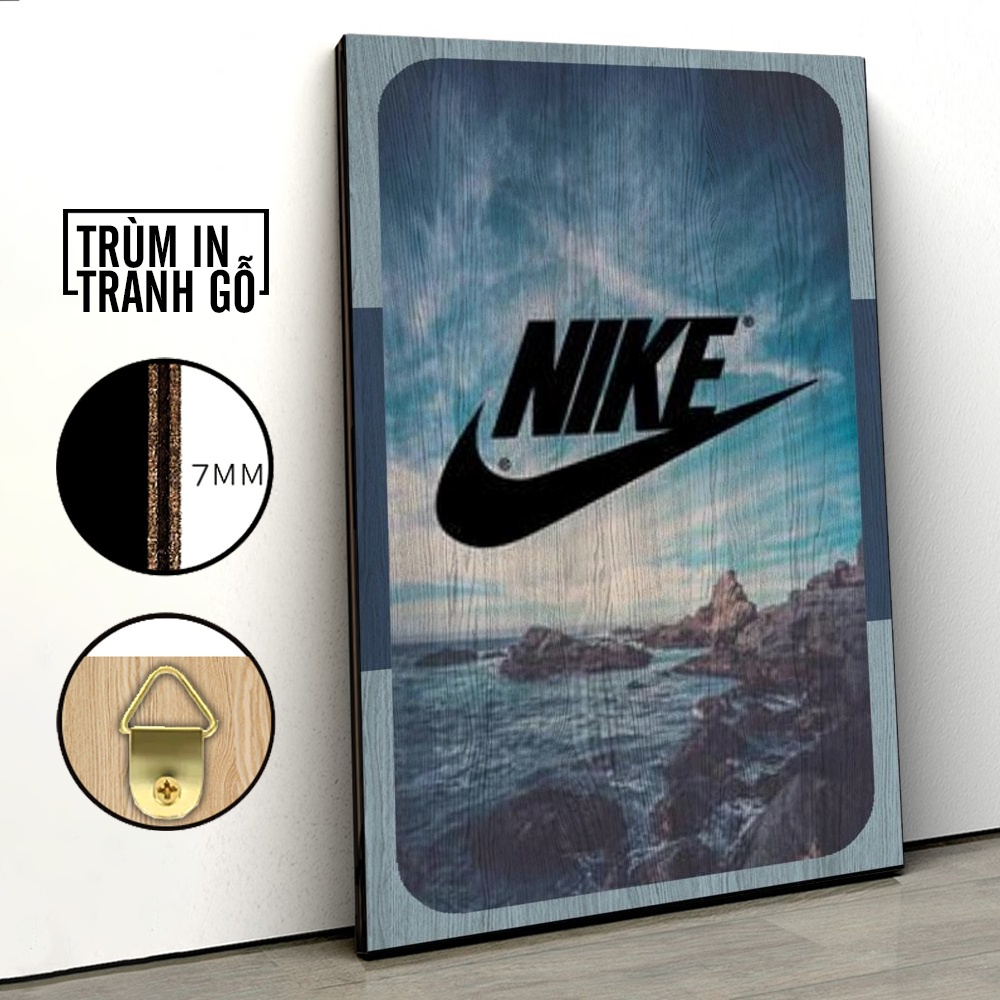 Tranh in gỗ trang trí nội thất Nike Bãi Biển decor phòng ngủ phòng khách văn phòng