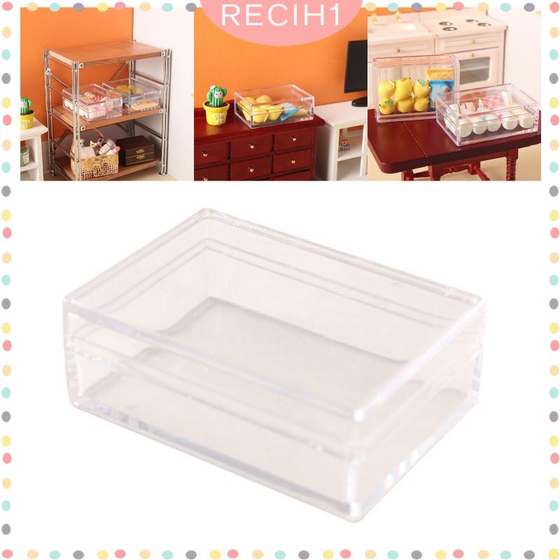 Hộp Đựng Đồ Chơi Mini Có Nắp Chống Bụi Trong Suốt Đa Năng Cho Nhà Búp Bê Tỉ Lệ 1 / 12